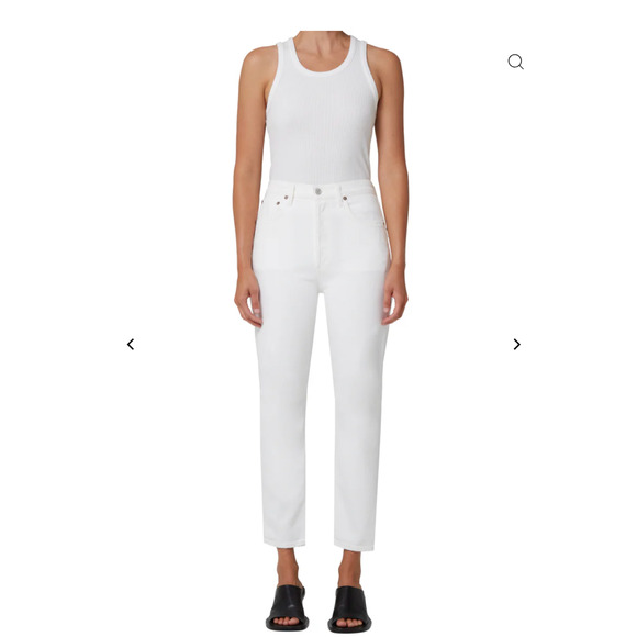 AGOLDE NWT Riley Crop Ankle Denim Jean in White Whip // 24 - Picture 13 of 13